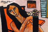 Anwar Maqsood, 14 x 21 Inch, Acrylic on Paper, Figurative Painting, AC-AWM-009